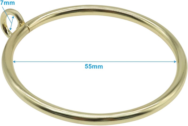 Bivethoi 28 Pack Metal Curtain Rings, with Eyelets Curtain Rings 2 Inch Inner Diameter Drapery Rings, Gold Curtain Rings for Curtain Rods - Image 3